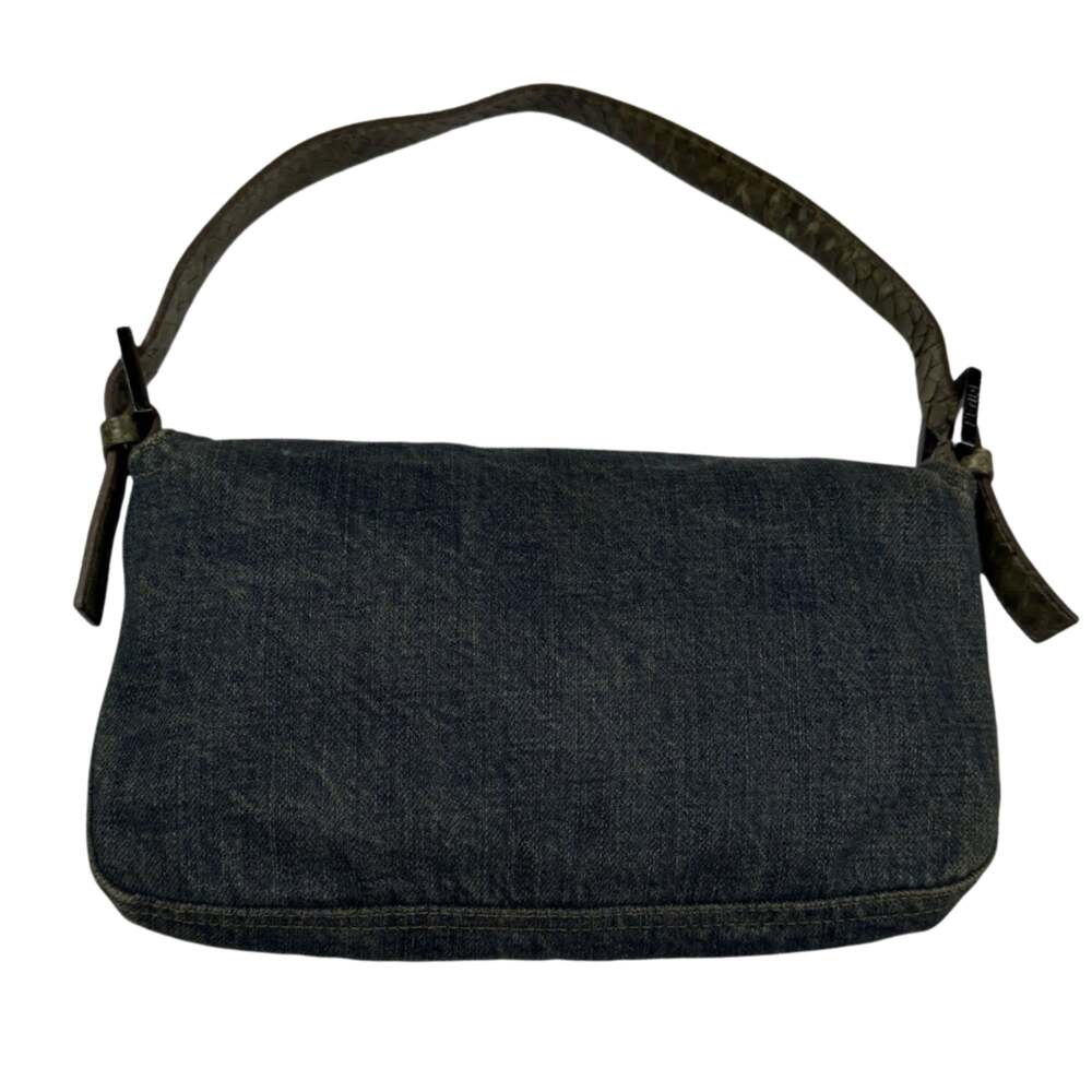 Fendi Denim Snakeskin Baguette - Picture 2 of 10